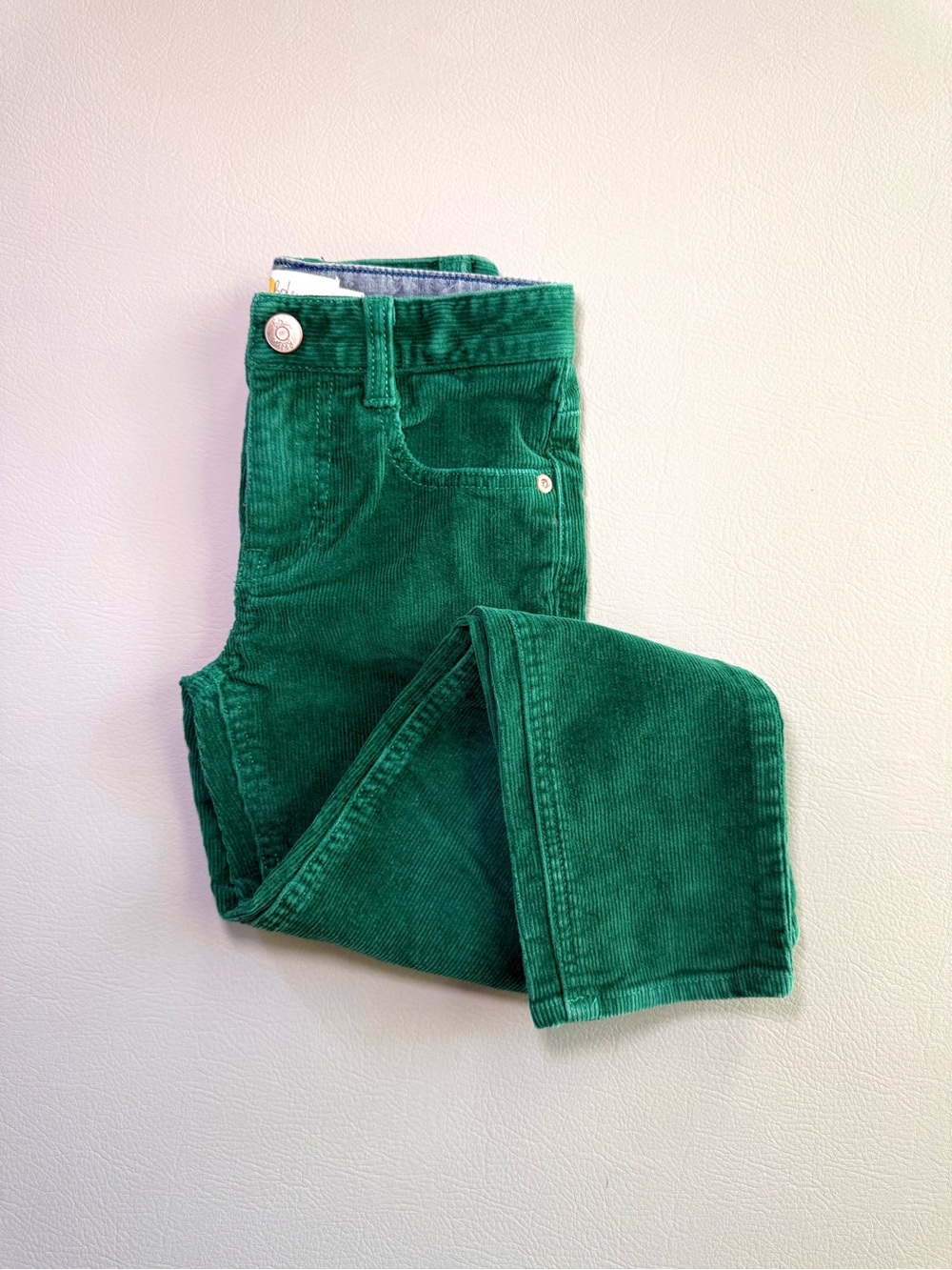 Mini Boden Green Classic Slim Cord Pants Corduroy Trousers 6Y Christmas Party